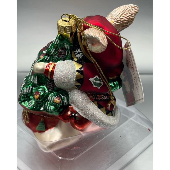 Fitz and Floyd Vintage Blown Glass Ornament LODGE RABBIT In Box - Picture 3 of 10